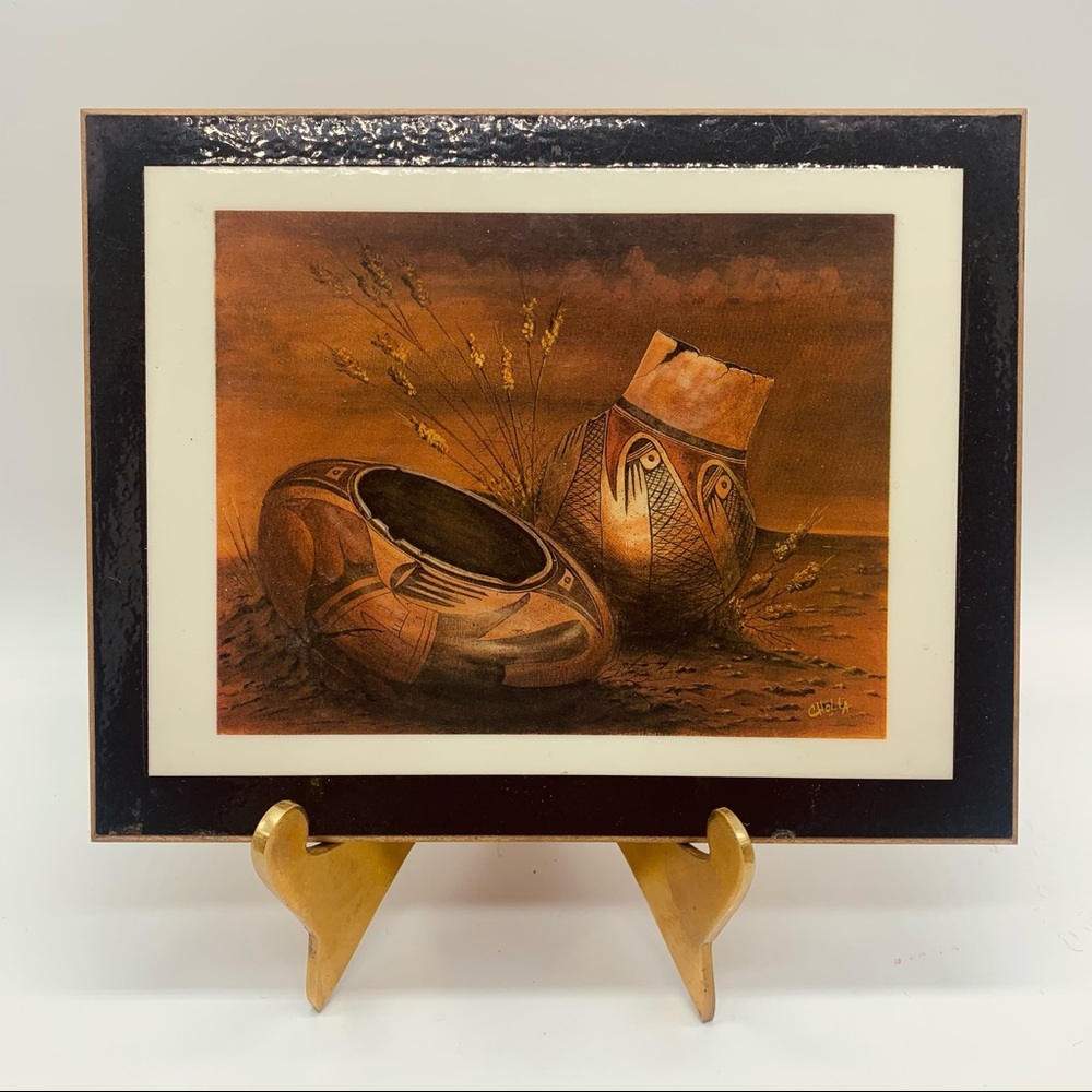 Vintage “Genuine Indian” Hopi Pottery Picture by Chuck “Cholla” Cochron